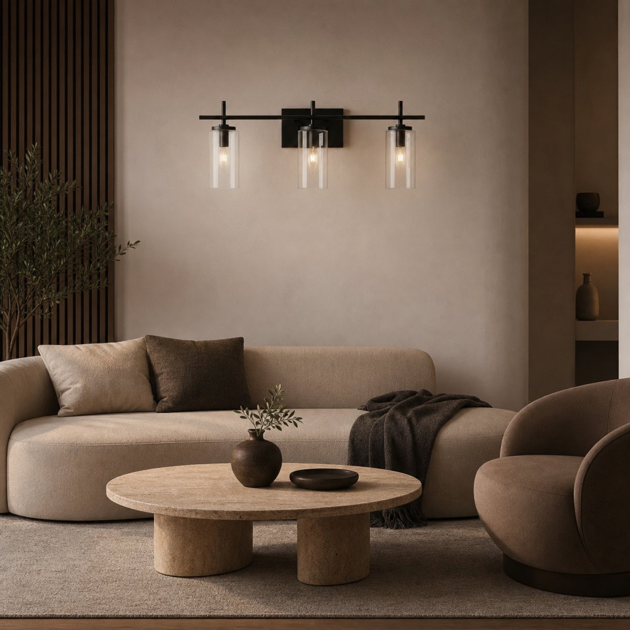 Trivella 3-Lights Wall Lamp - Linear Minimal Profile Contemporary Wall Lamp for Hallway