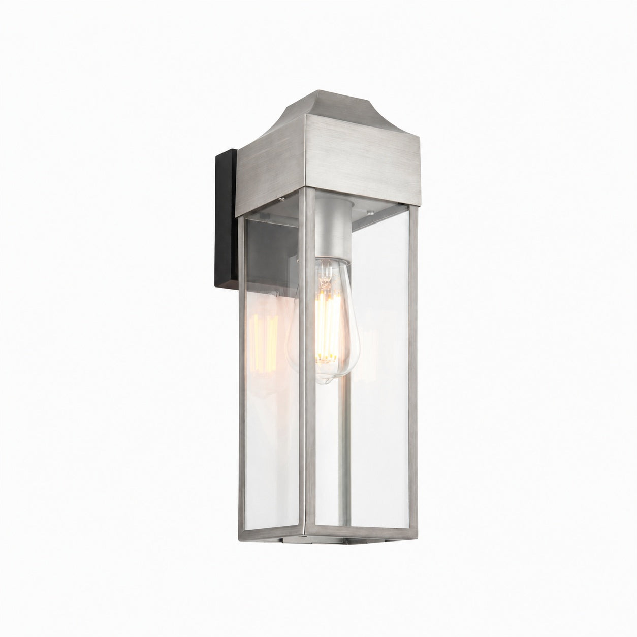 Georgon Exterior Wall Lantern Light – Clear Glass Shade, Classic Architectural Style for Outdoor Spaces