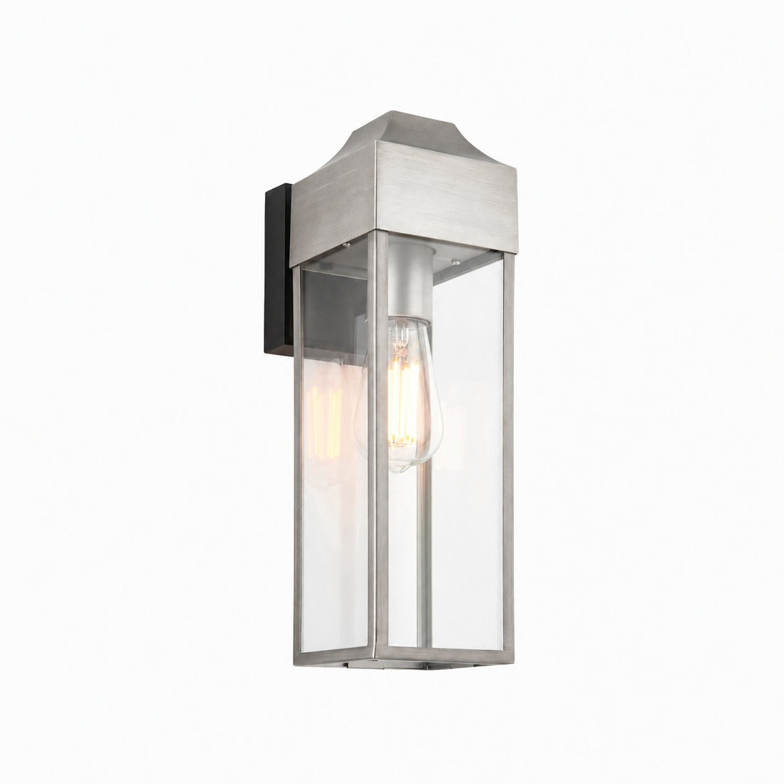 Georgon Exterior Wall Lantern Light – Clear Glass Shade, Classic Architectural Style for Outdoor Spaces