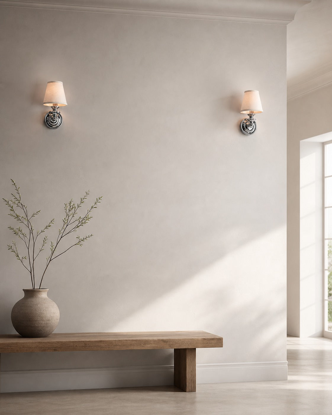 Kalvora Fabric Shade Wall Sconce - Stylish Accent Lighting for Bedroom & Hallway