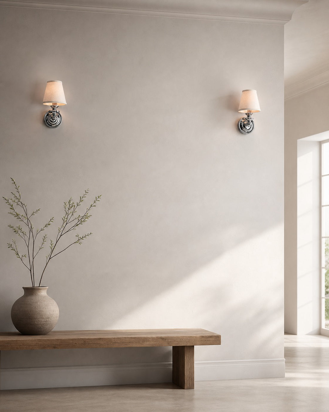 Kalvora Fabric Shade Wall Sconce - Stylish Accent Lighting for Bedroom & Hallway