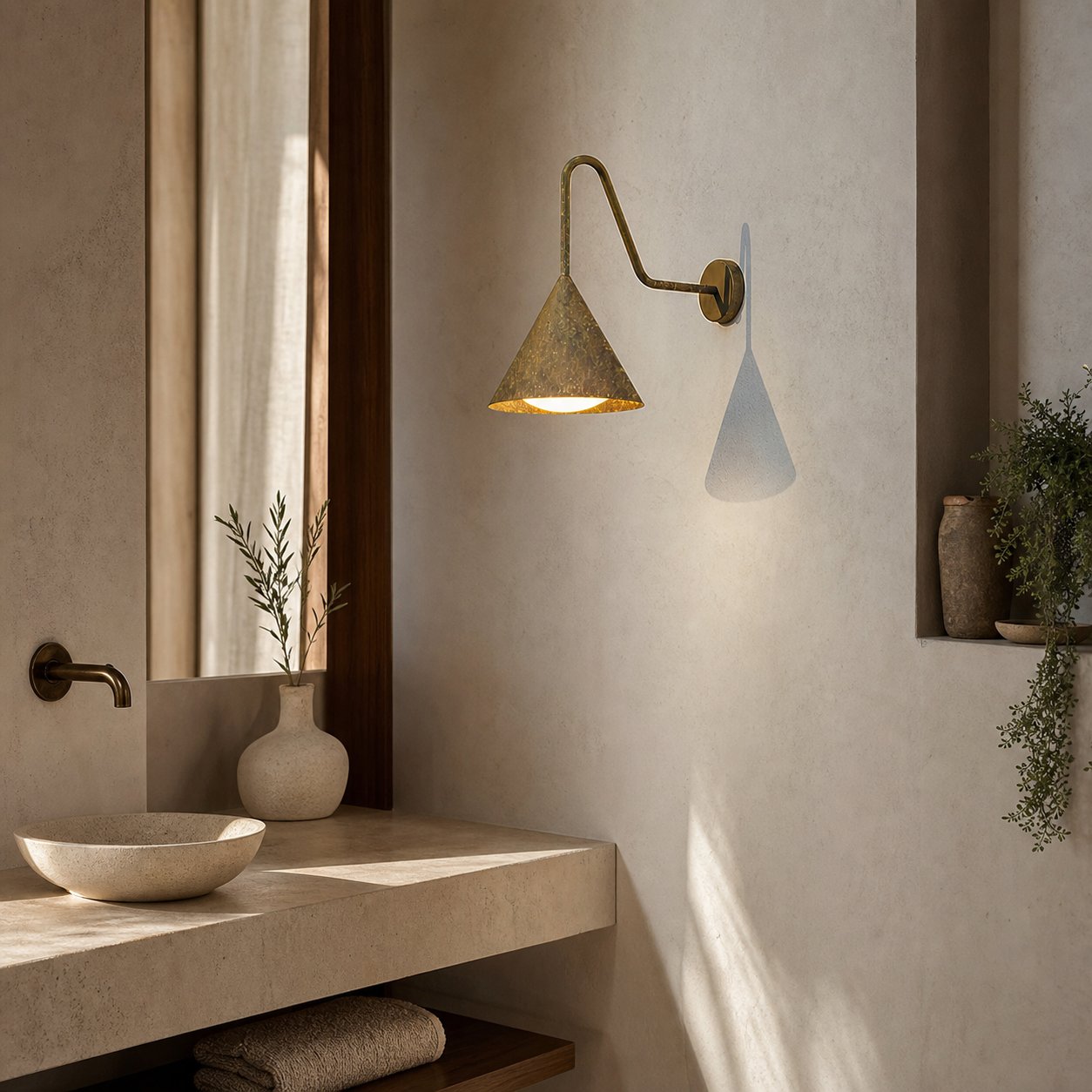 Ivoran Wall Sconce - Metal Acrylic Cone LED Wall Lamp for Living Room