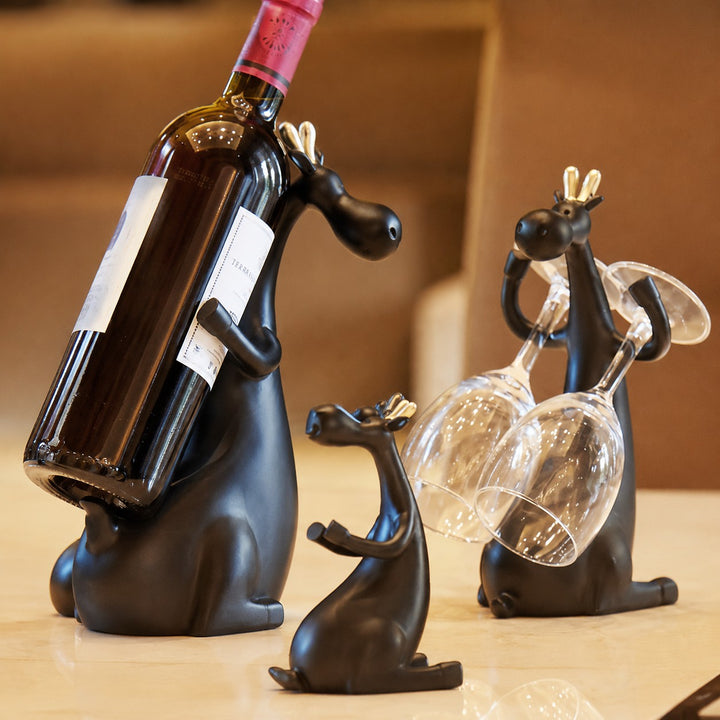 Forma Resin Wine Bottle Holder Figurine Set