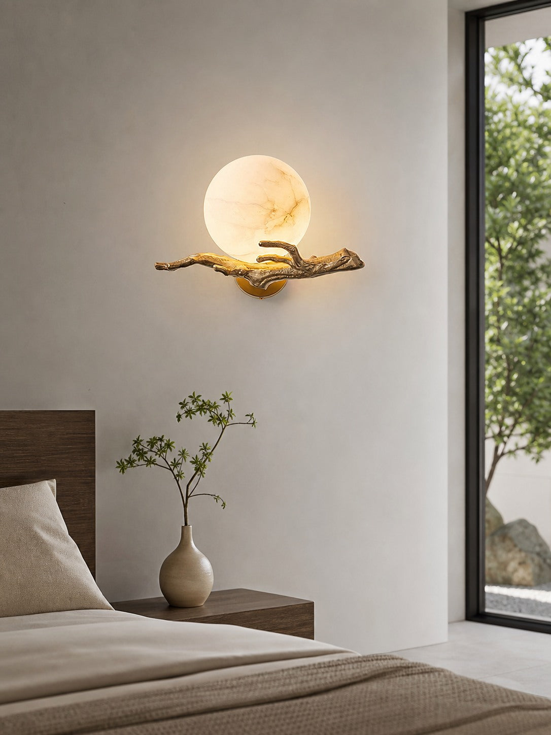 Retro Twigs Alabaster Wall Lamp