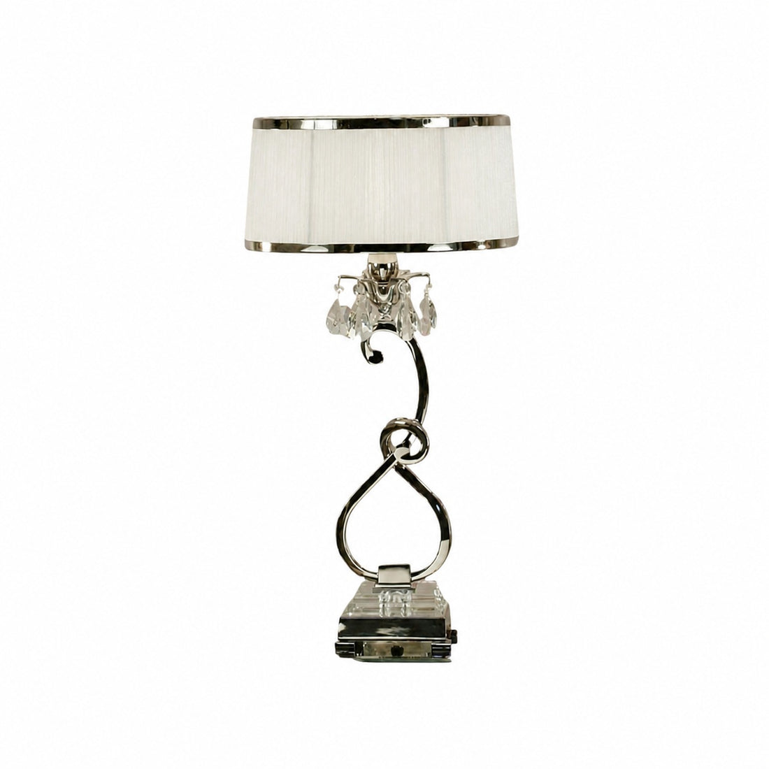 Talonis Decorative Crystal Table Lamp – Curved Metal Style for Home Interiors
