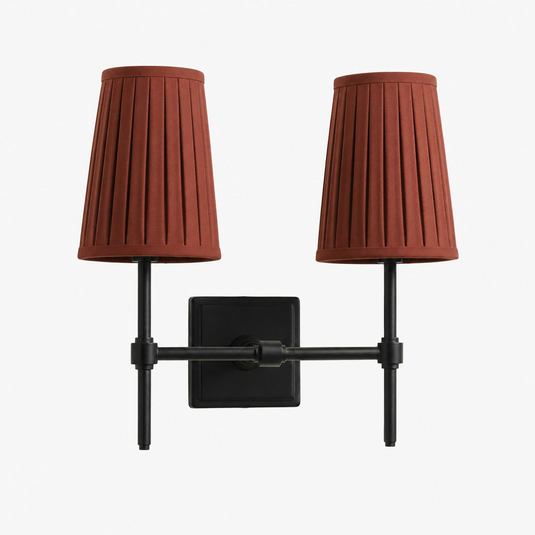 Derlina White Linen Shades Wall Lamp – Retro Metal Multi-Head Lighting Fixture
