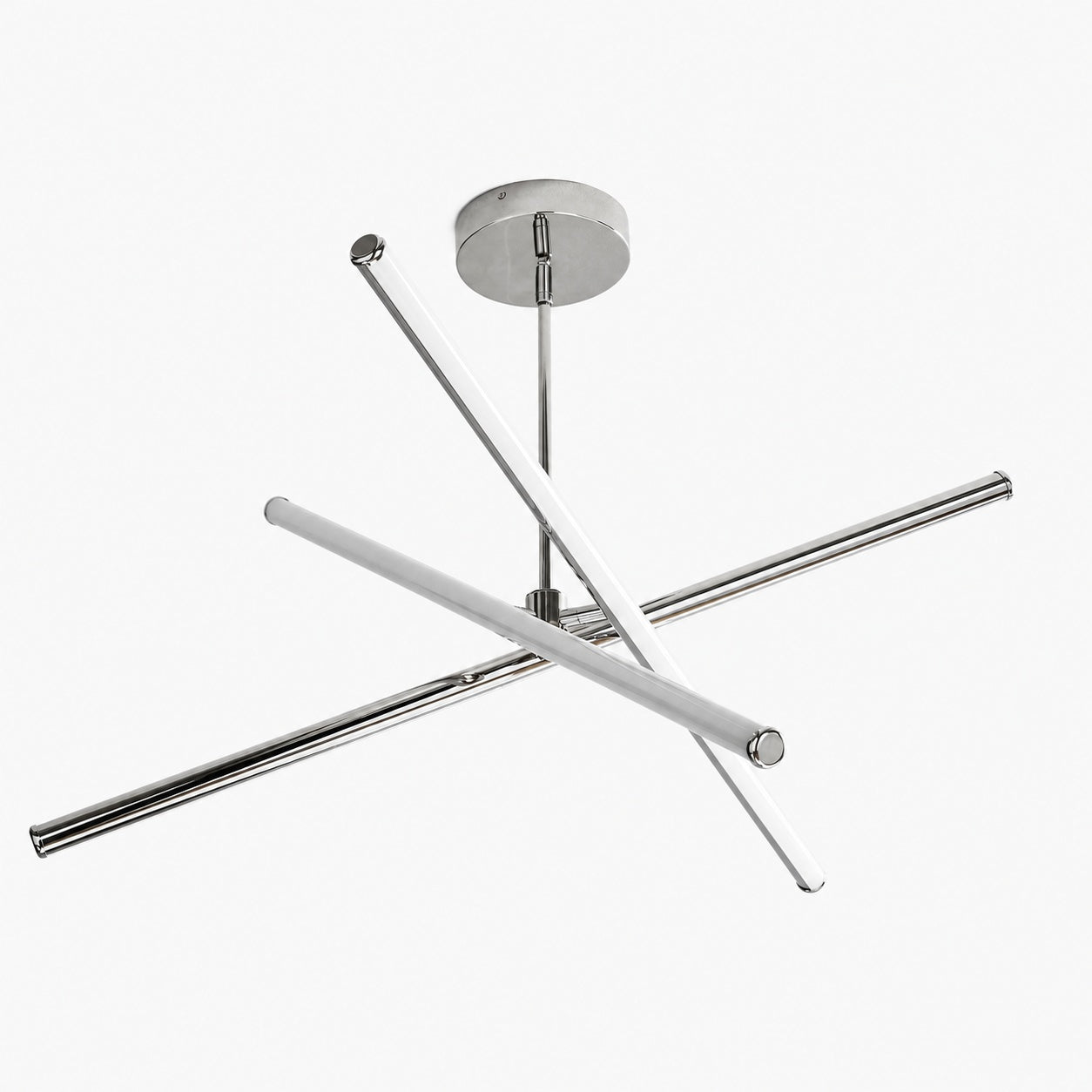 Voro Minimalist Chrome Light Rods - LED Semi-Flush Mount Ceiling Light