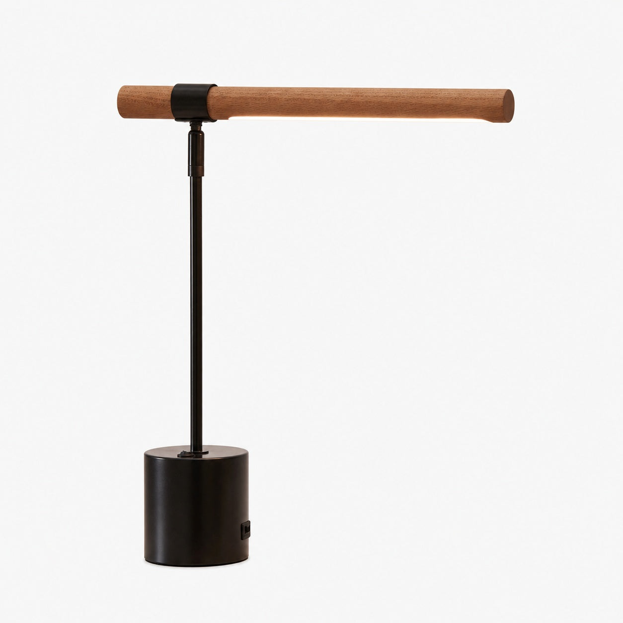 Moss Modern Linear Wood LED Table Lamp – Adjustable Swivel, USB Charging