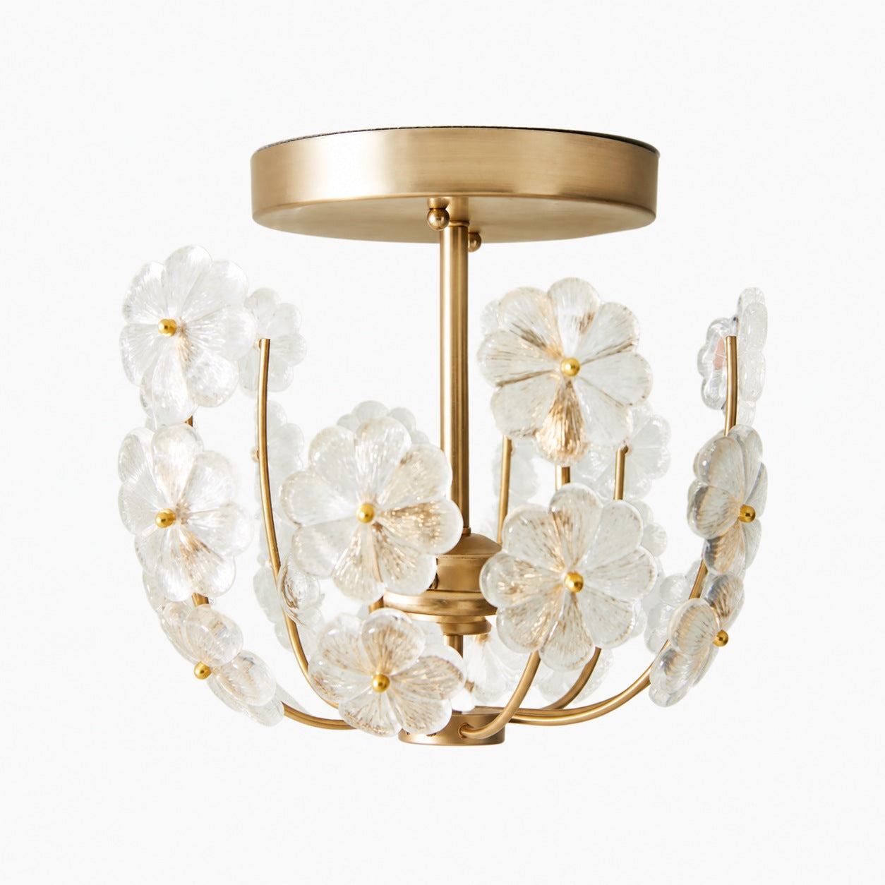 Petala Artistic Metal Semi Flush Ceiling Lamp – Statement Glass Fixture for Home Interiors