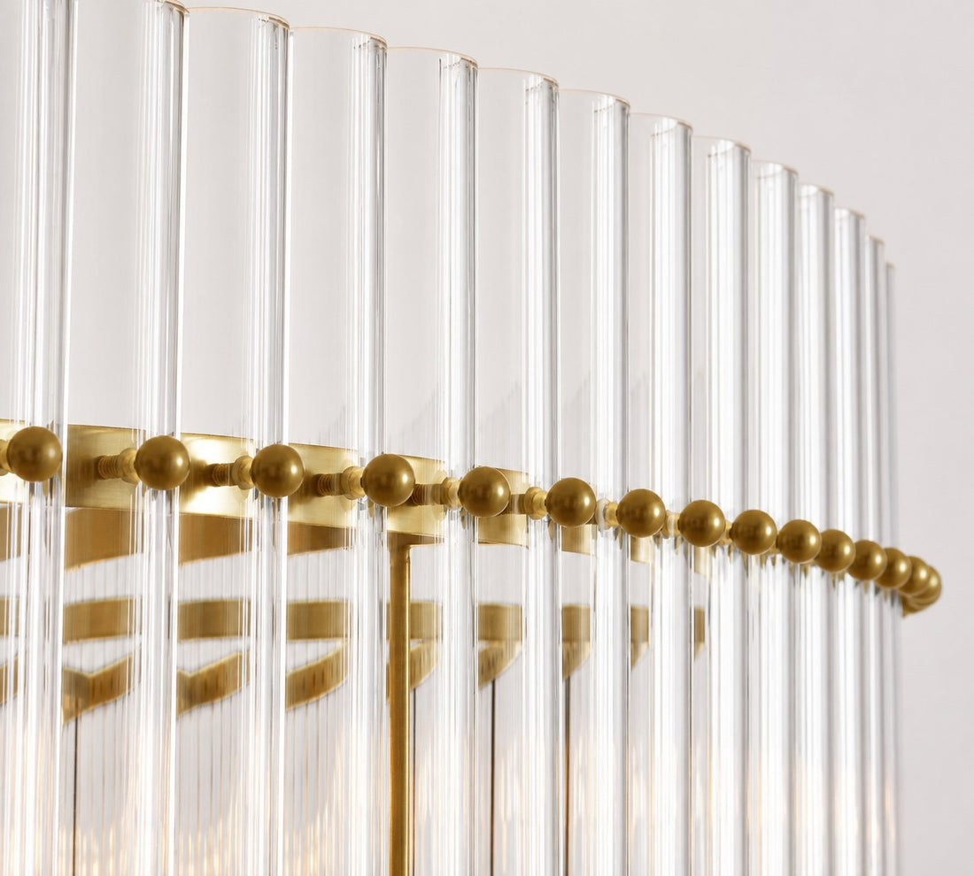 Lumora Crystal Pendant Light – Elegant Tumbled Brass & Cut Glass