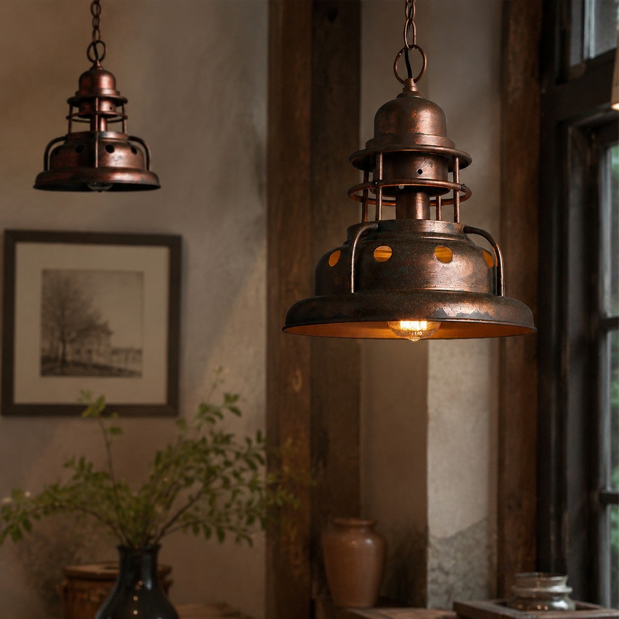 Vintage Industrial Iron Pendant Light