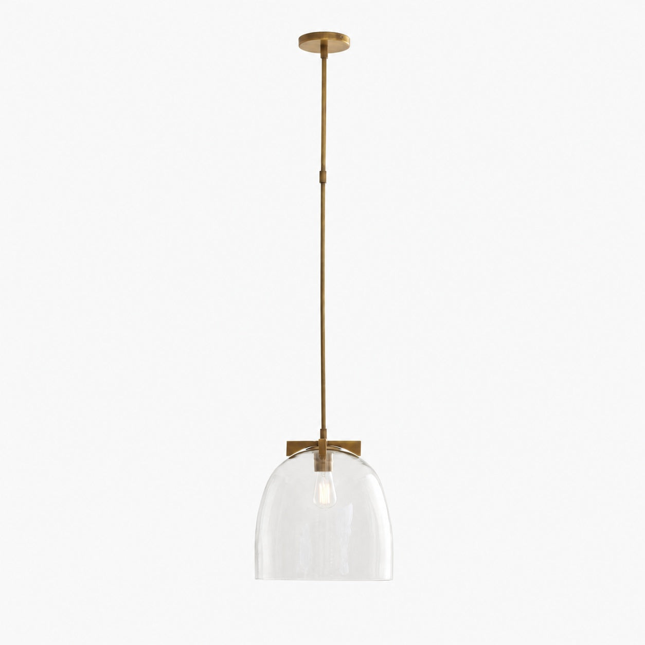 Auria Metal Brass Pendant Lighting - Vintage Finish with Glass Shade