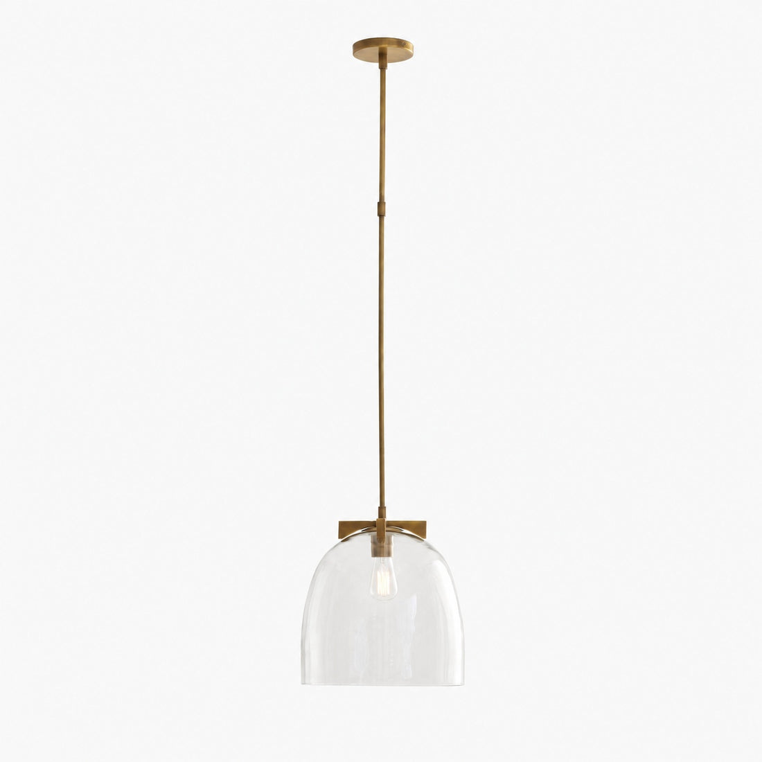 Auria Metal Brass Pendant Lighting - Vintage Finish with Glass Shade