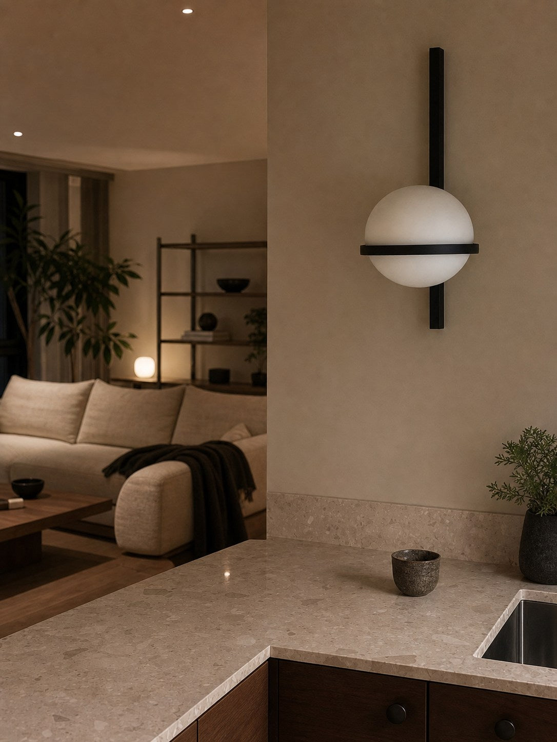 Globe Shade Minimalist Wall Lamp for Indoor and Outdoor Spaces