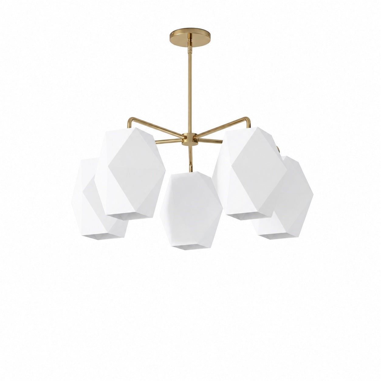 Talvior Sculptural 5-Light Chandelier - Faceted Design, Modern Finishes - Illuminate Spaces