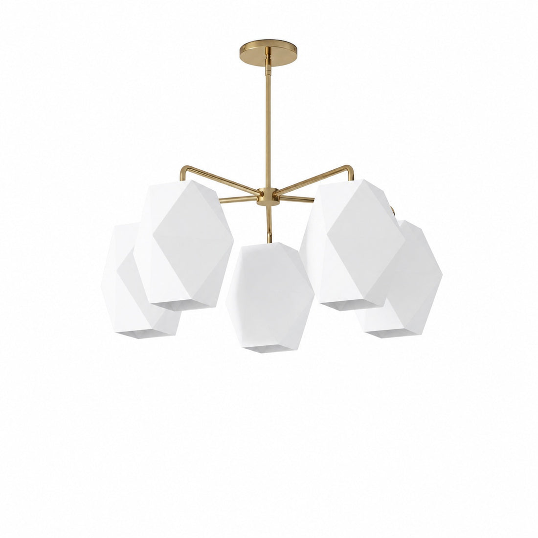 Talvior Sculptural 5-Light Chandelier - Faceted Design, Modern Finishes - Illuminate Spaces