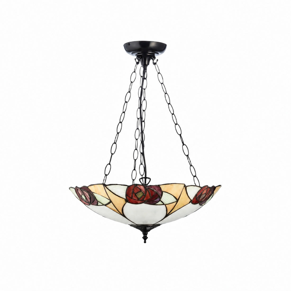 TF Ingram Handcrafted Stained Glass Ceiling Lamp – Vintage Art Deco Tiffany Light for Dining Room