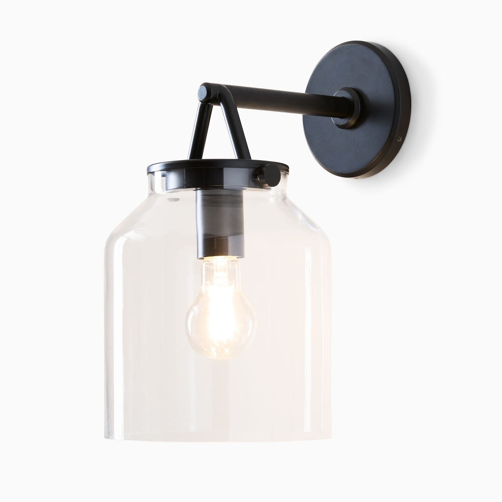 Modern Bell Jar Glass Sconce - Nordic Matte Metal Wall Light Outdoor