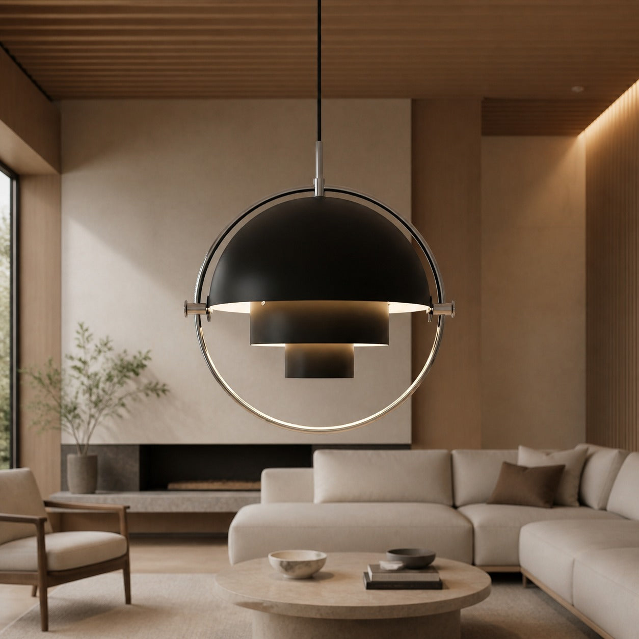 Multiva Sculptural Pendant Light – Adjustable Chandelier in Danish Modern Style for Dining Areas N18