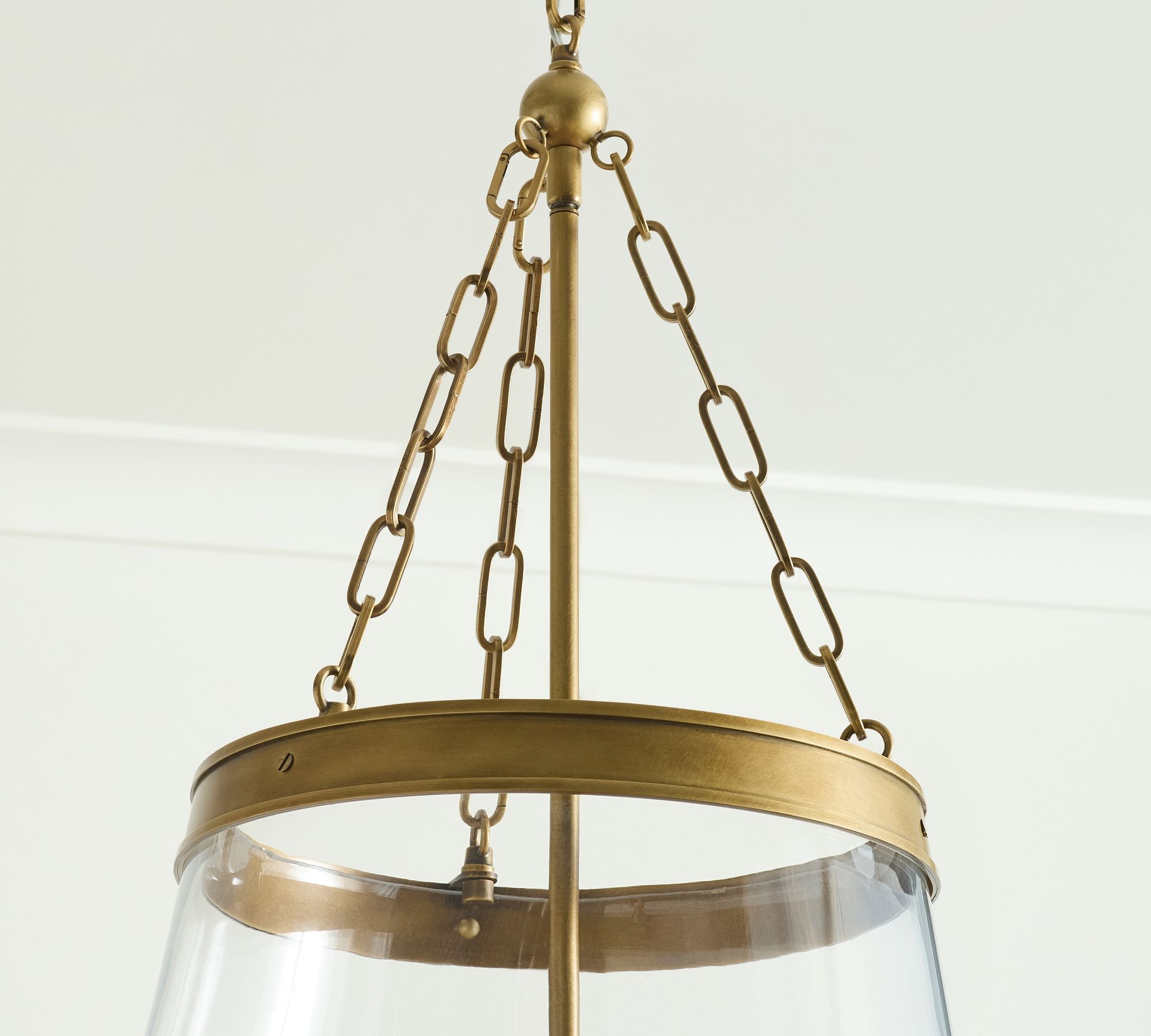 Driscoll Glass Drum Pendant Light - Contemporary Brass Hanging Lamp