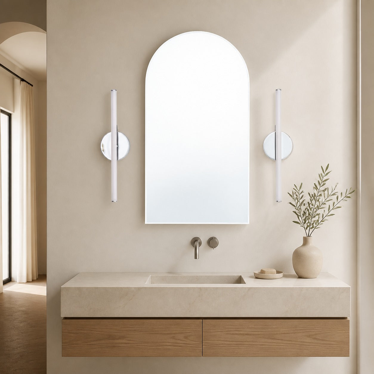 Voro Modern LED Wall Sconce - Metal Bathroom & Hallway Lighting Fixture