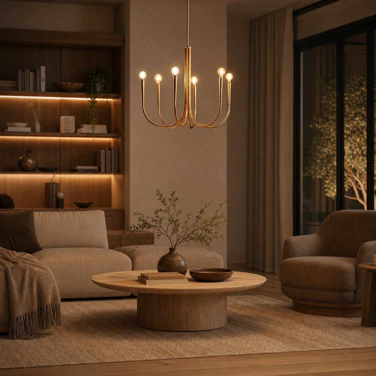 Borvia Swoop Arm Chandelier - Vintage-Inspired Modern Perfect for Home