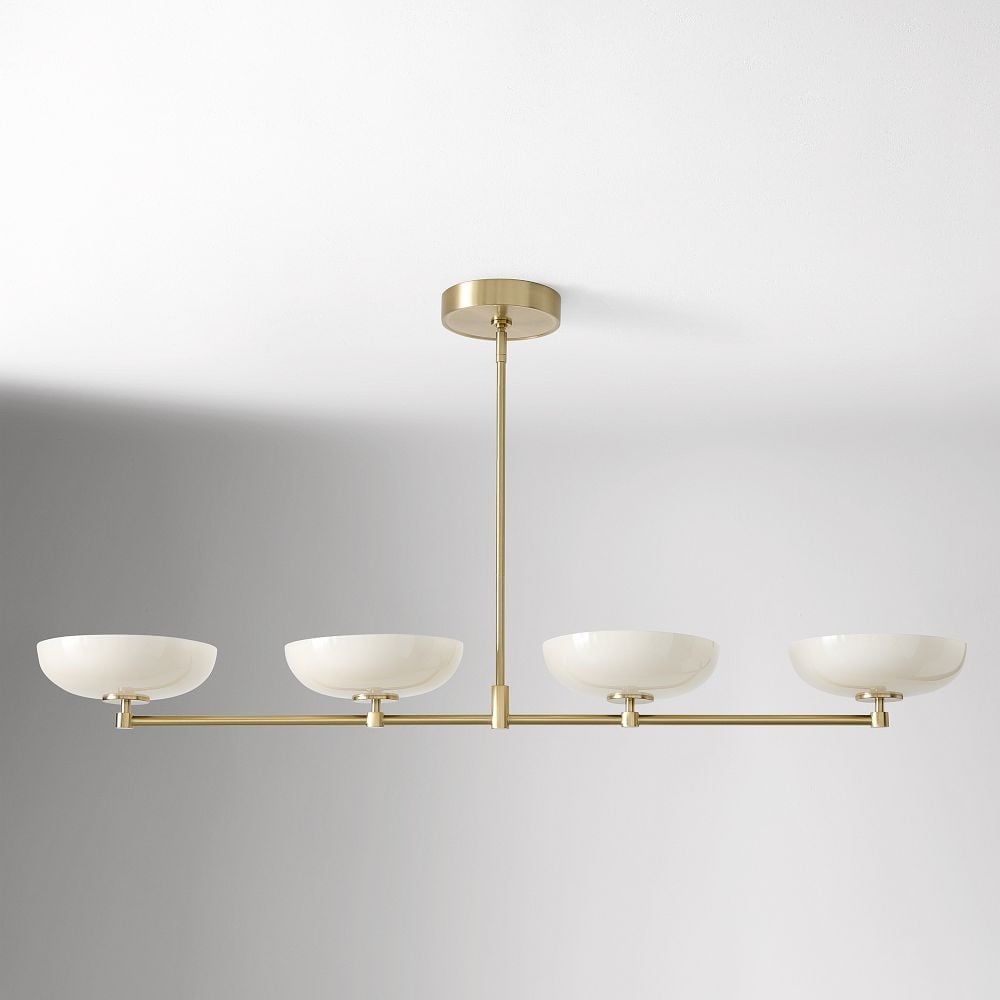 Vega Glass Mid-Century Modern Globe Chandelier with Glass Shades for Dining Room and Kitchen Island