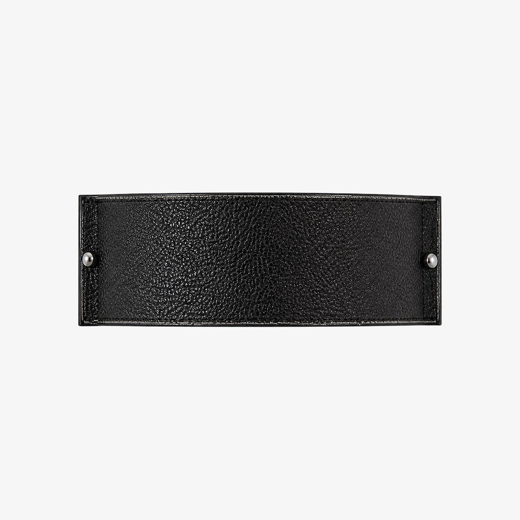 Black leather rectangular wall lamp
