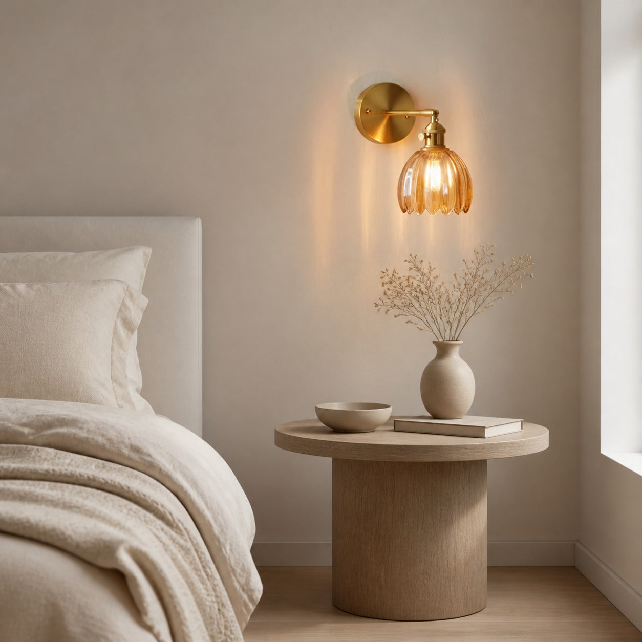 Blossix Floral Tulip Wall Sconce – Modern Wall Lamp Metal Base for Home Interior Lighting N64