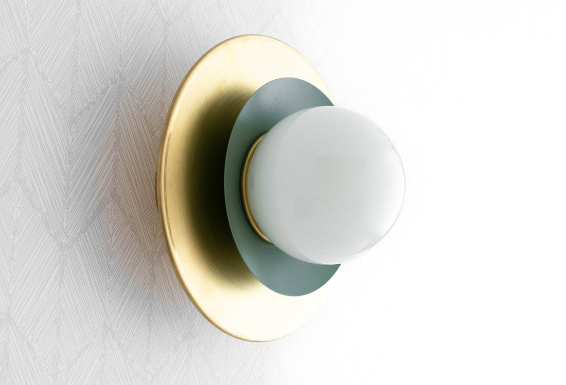Artivo Layered Brass Globe Light – Versatile Opal Glass Ceiling or Wall Sconce for Stylish Spaces