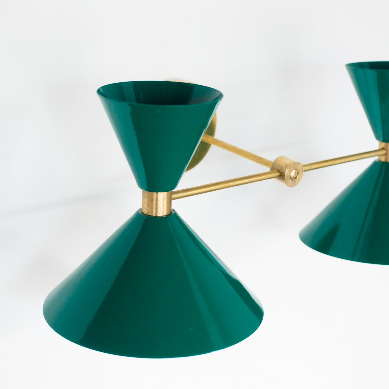 Double Cone Wall Sconce Light - Brass Finish Hourglass Style for Home