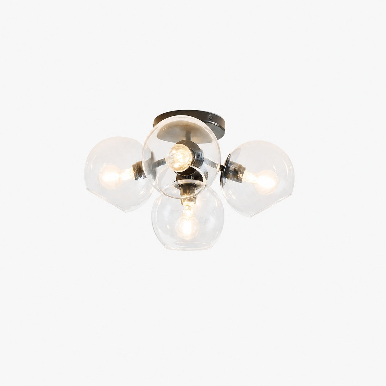 Brina Glass 5-Light Flush Mount - Minimalist Glass Ceiling Fixture