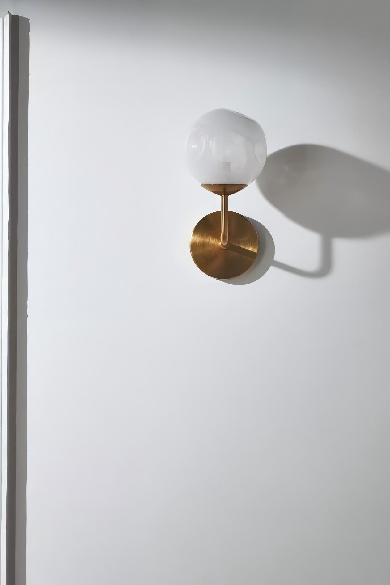 Pawrior Elegant Brass & Glass Wall Sconce – Soft Diffused Light for Residential