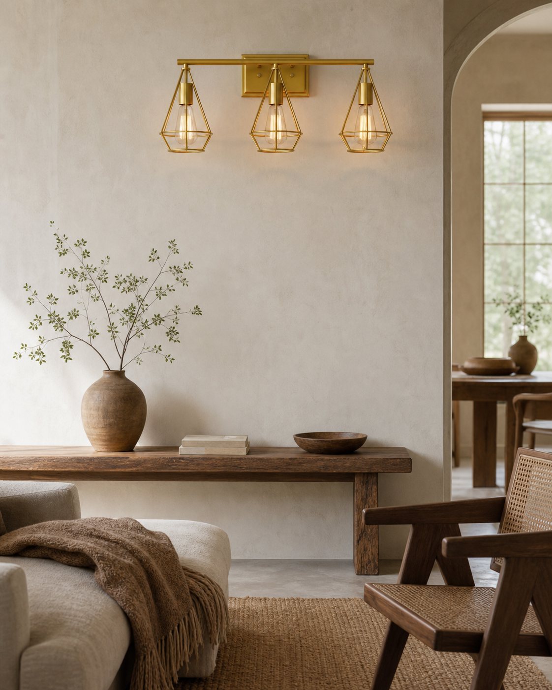 Solanivelo Retro Metal Wall Light with Diamond Hollow Shades for Kitchen Island