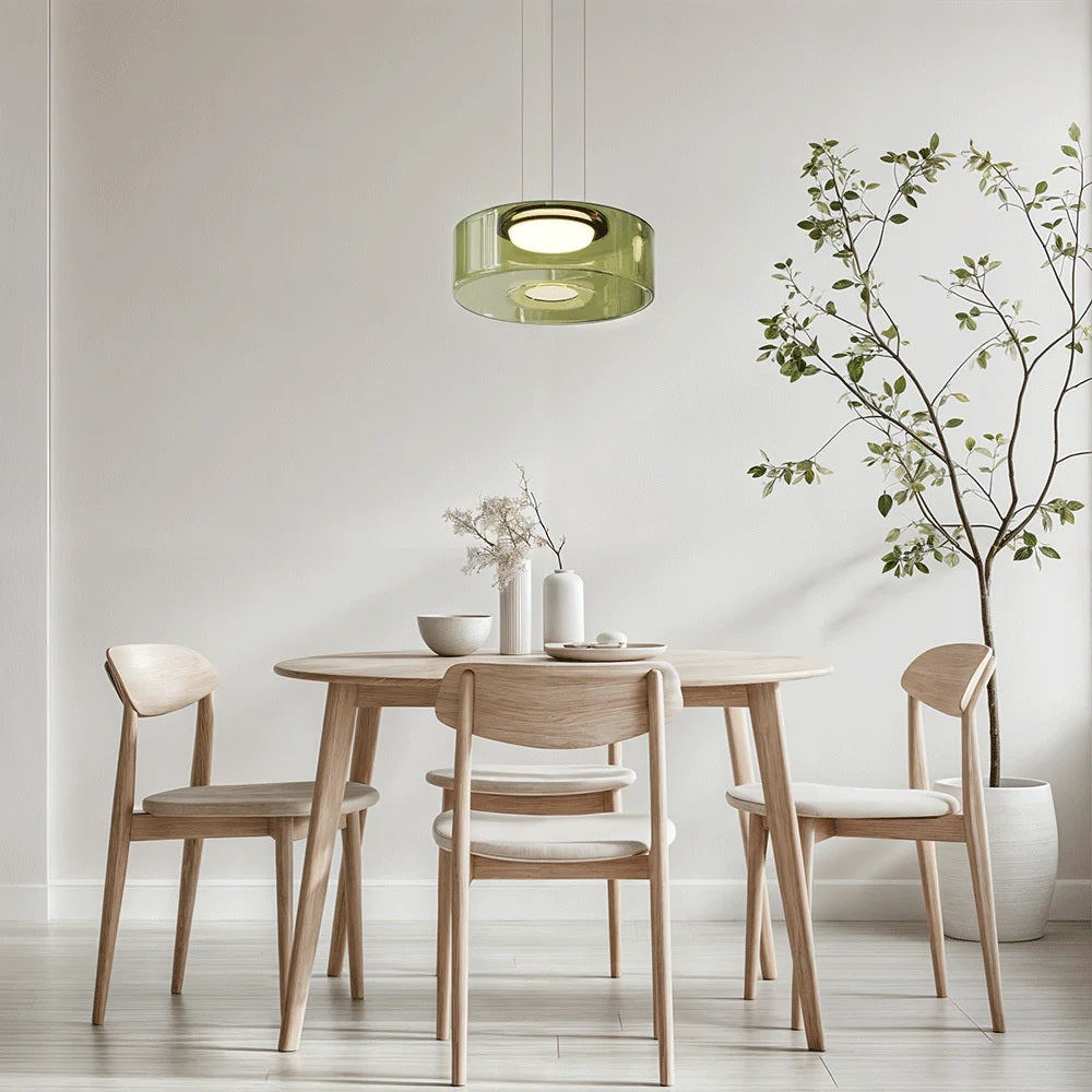 Green Glass Pendant Light - Nordic Levels Series Hanging Light
