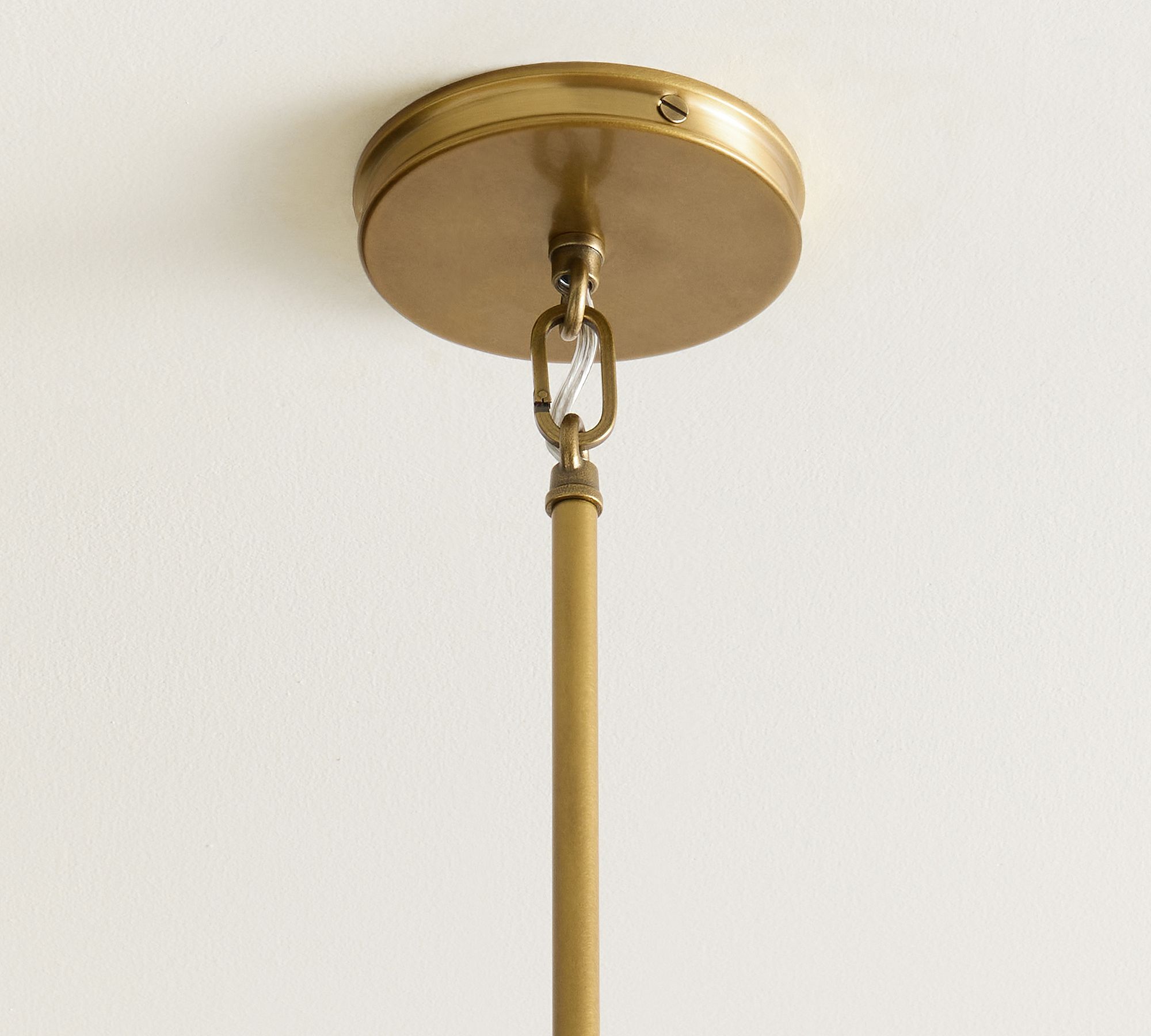 Driscoll Glass Drum Pendant Light - Contemporary Brass Hanging Lamp