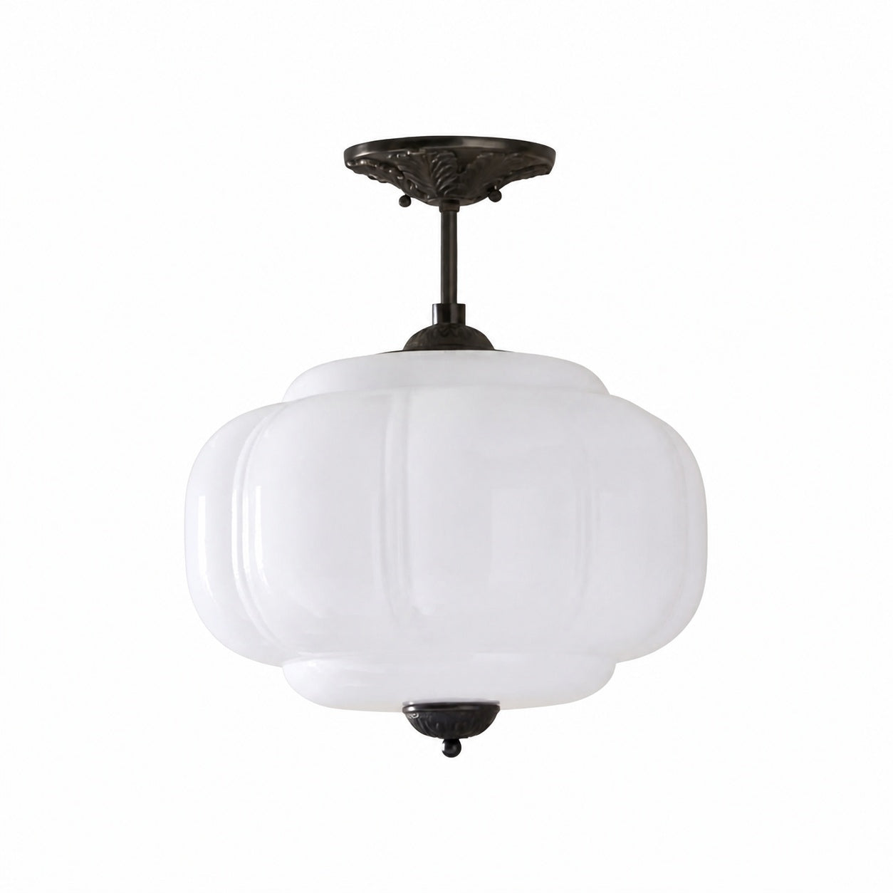 Eloise Vintage Glass Chandelier - Milk Glass Home Accent