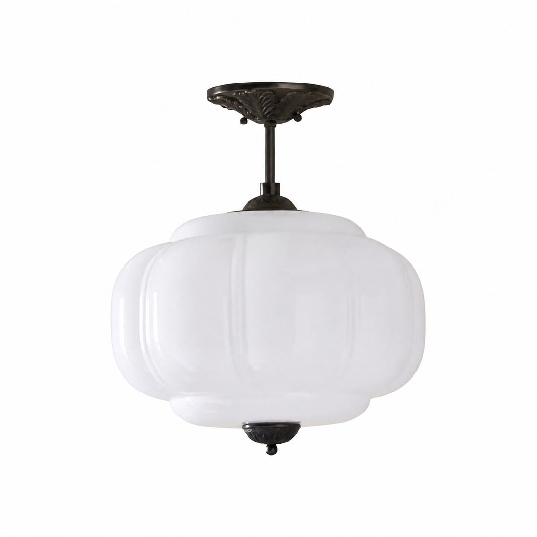 Eloise Vintage Glass Chandelier - Milk Glass Home Accent