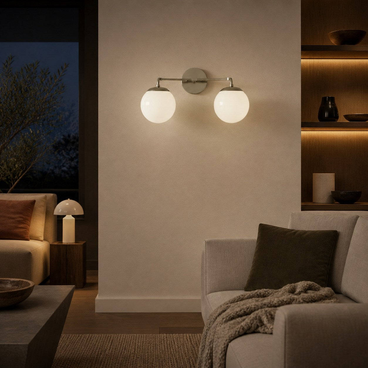 Glorica Glass Wall Sconce - Modern Vintage Vanity Light Fixture