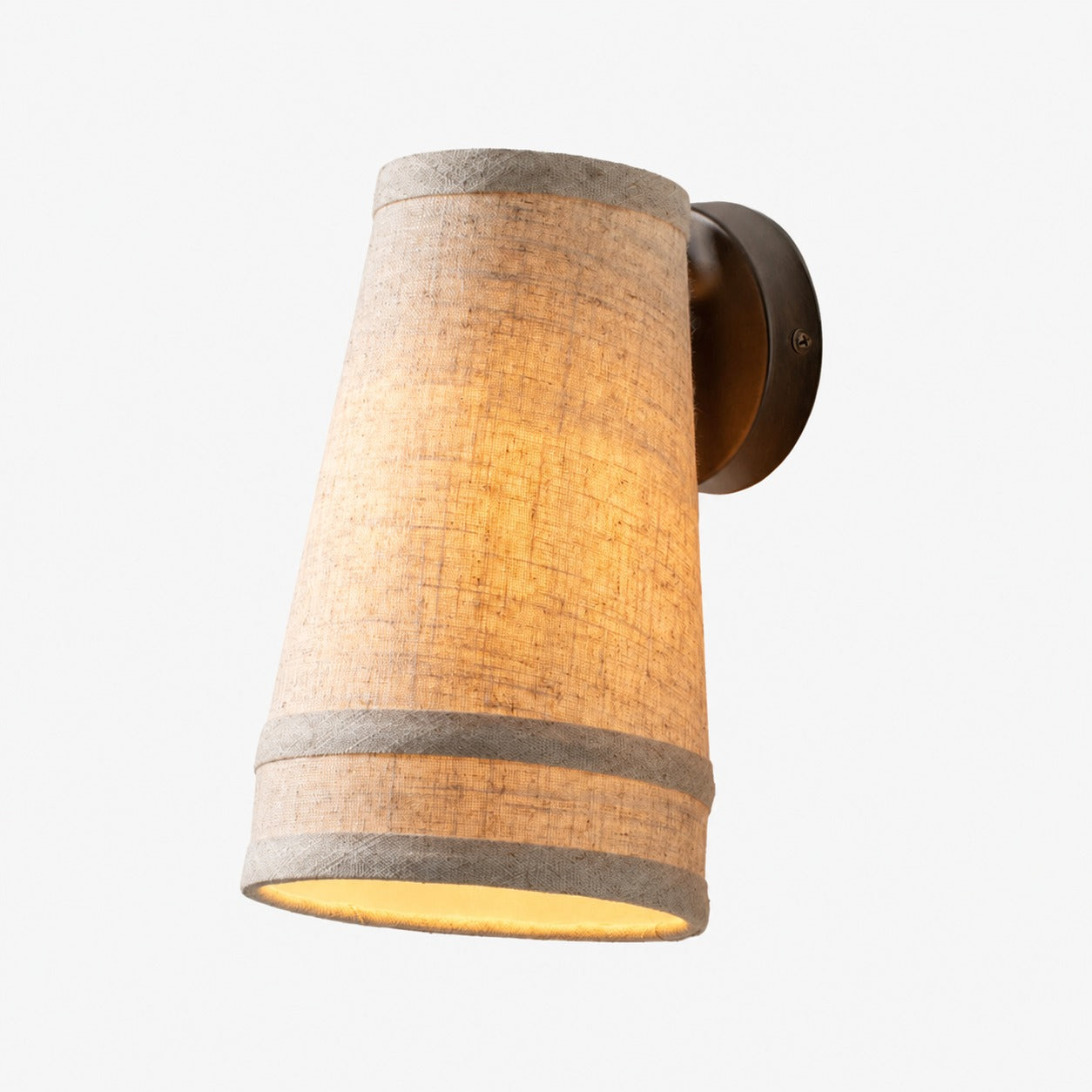 Zalen Textured Linen Bronze Wall Light – Soft Retro Wall Sconce for Reading Nook