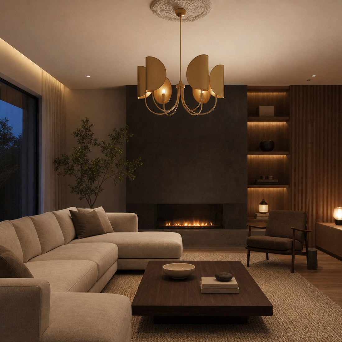 Leaf Brass Chandelier