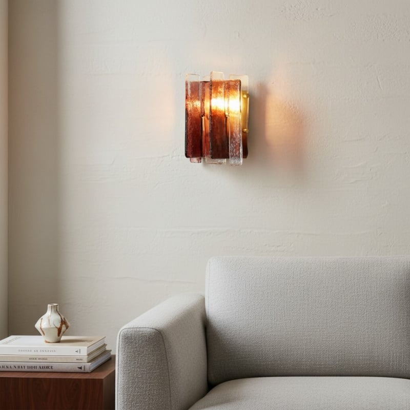 Lumiridge Modern Wall Light - Minimalist Design Metal Glass Fixture for Living Room