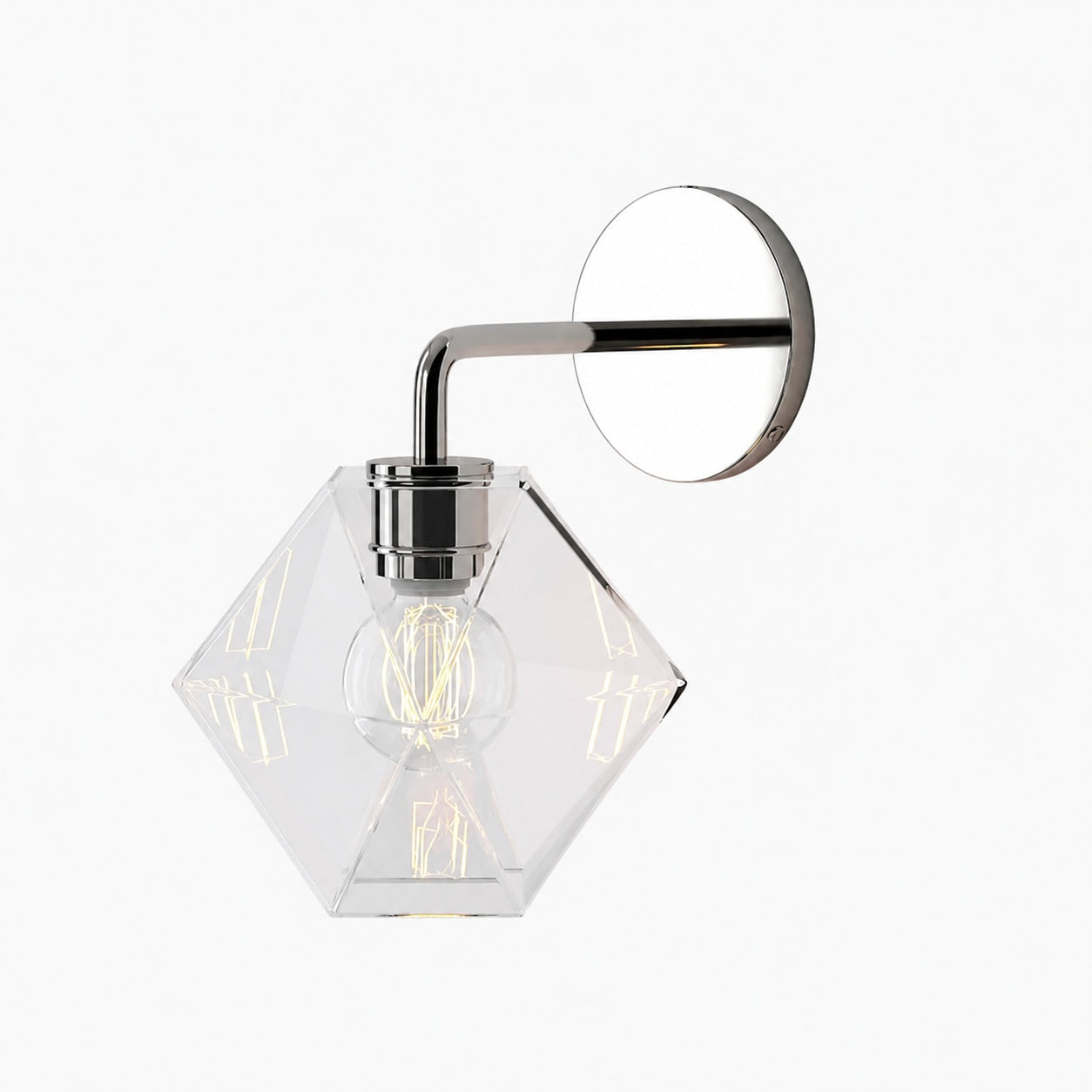 Talvior Geometric Modern Bathroom Sconce - Faceted Shade Light in Luxe Finishes