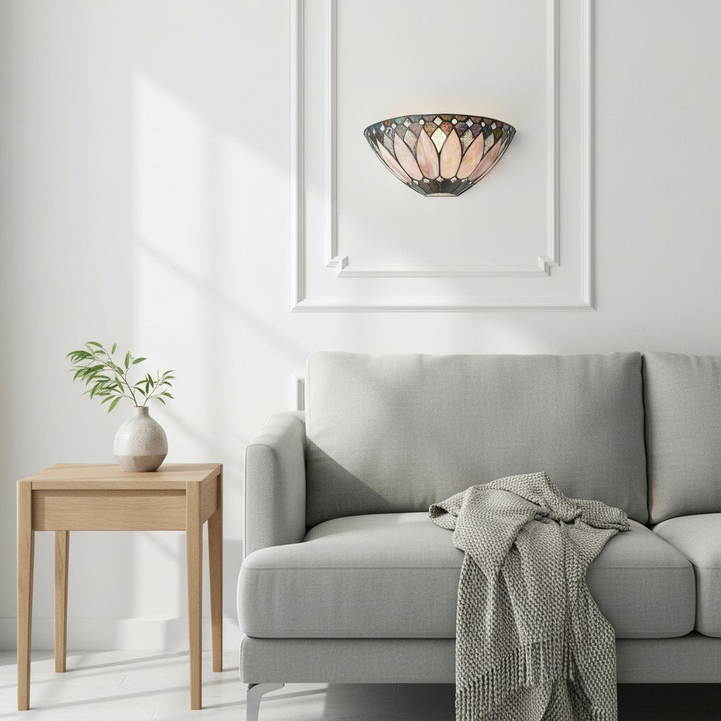 TF Brooklyn Elegant Wall Light - Art Deco Glass Wall Sconce for Living Room or Hallway