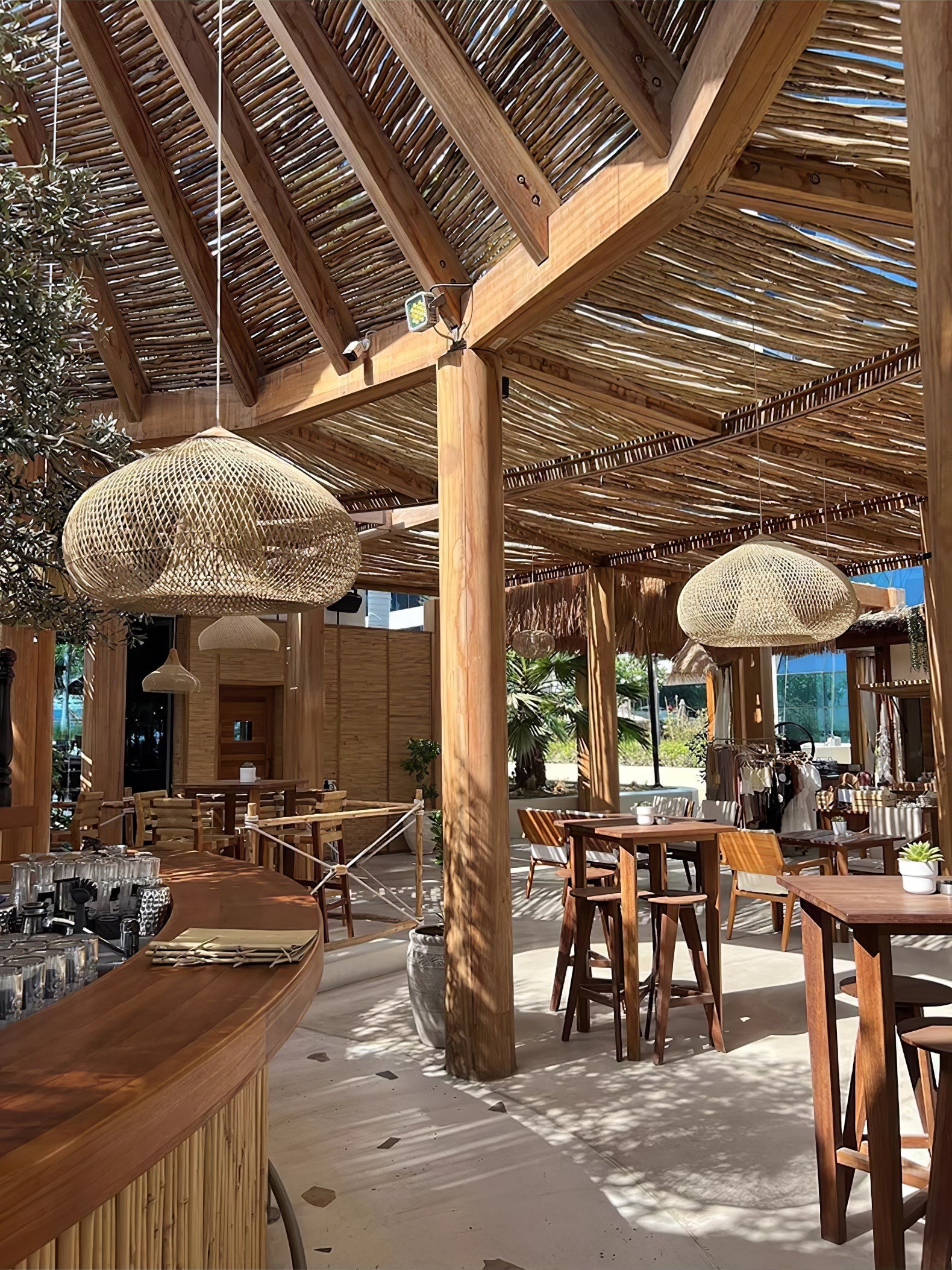 Harp Braided Rattan Pendant Lamp