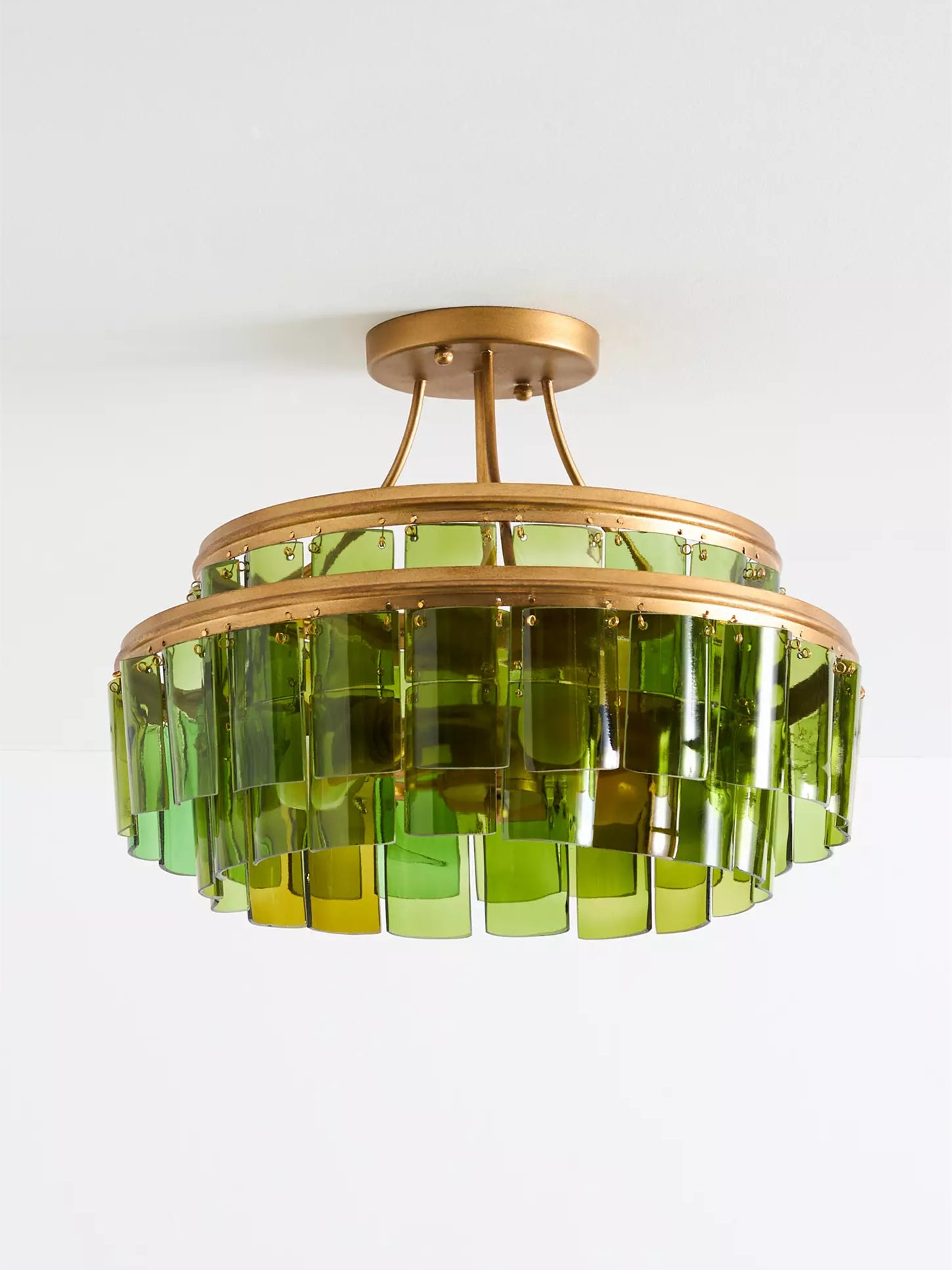 Verdura Cascading Glass Ceiling Light – Modern Semi-Flush Mount for Dining Rooms