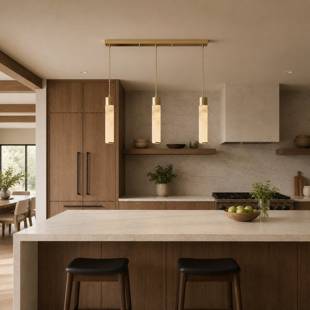 Solaryx Minimal Cylindrical Silhouette Pendant Light - Modern Style Lamp for Kitchen or Dining Room