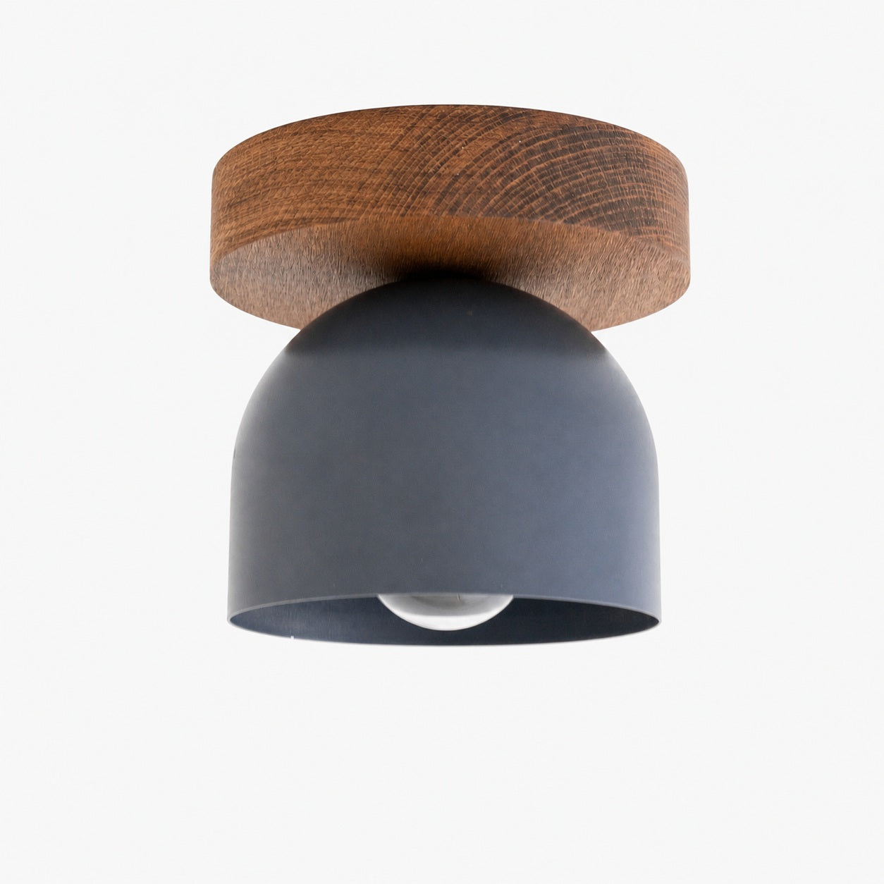 Metio Dome Modern Rustic Ceiling Light - Wooden and Metal Fusion
