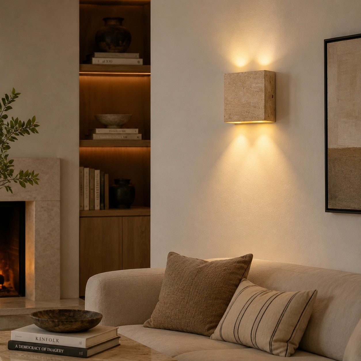 Natural Travertine Wall Sconce