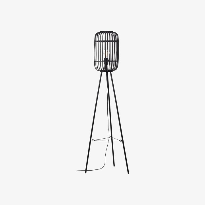 Yumeko Natural Woven Floor Lamp – Modern Scandi Bamboo Shade Standing Lamp for Bedrooms or Living Rooms